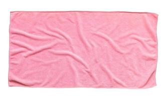 Pink beach towel isolated white background photo