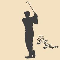 vector de imágenes prediseñadas de silueta de jugador de golf