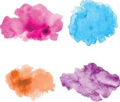 water color paint stains, rainbow color brush set vector background brush