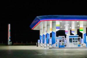 Petrol gas station at night photo
