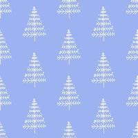 Christmas pattern with white trees vector