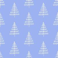 Christmas pattern with white trees vector