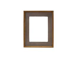 Blank vintage wooden picture photo frame isolated on white background