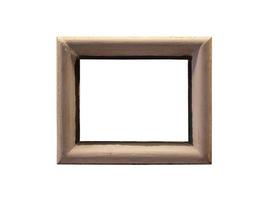 Blank vintage wooden picture photo frame isolated on white background