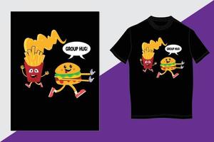 diseño de camiseta de abrazo grupal 5 vector