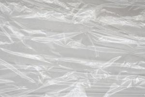 White plastic film wrap texture background photo