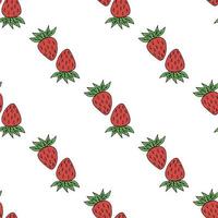 Seamless pattern with creative strawberry on white background. Vector image.