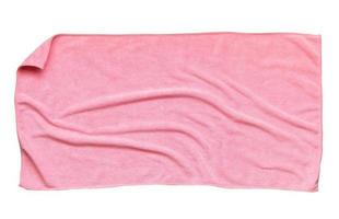 Pink beach towel isolated white background photo