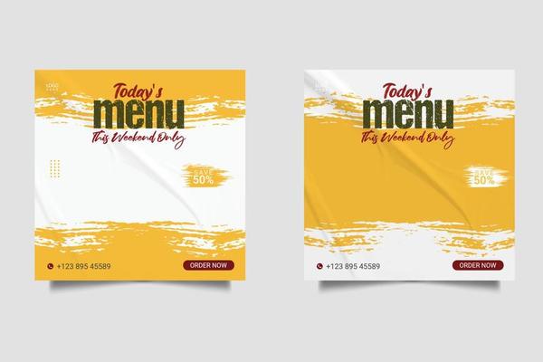 food social media  post template for food promotion simple banner frame