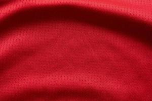 sports clothing fabric football jersey texture top view red color photo