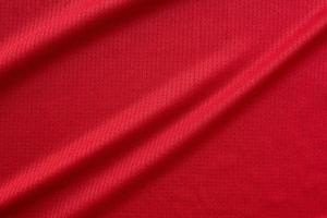 sports clothing fabric football jersey texture top view red color photo