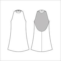 Ladies A-line tops vector template