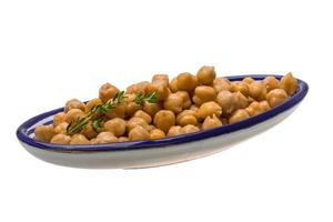 Chickpeas on white photo