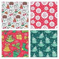 Christmas vector seamless patterns collection