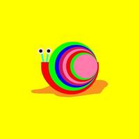 Multicolored snail animal flat illustration design vector