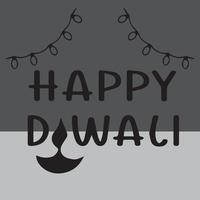 Diverse Diwali lights made with black pattern elements. This images have a gray background vector