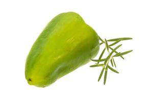 Green pepper on white photo