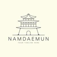 namdaemun with line art style logo vector illustration icon template design