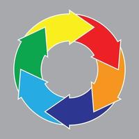 una ilustración de flecha de círculo de vector de color