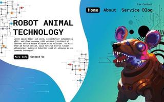 robot animal technology homepage background design UI vector