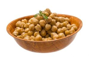 Chickpeas on white photo