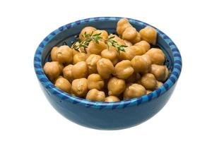 Chickpeas on white photo