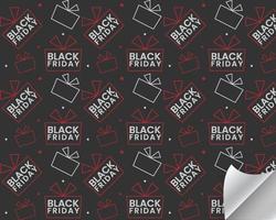 Black friday design template in black background. Black Friday pattern. Vector illustration.