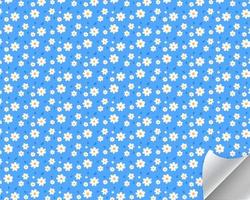 Seamless floral vector pattern background. Daisy Flower pattern on blue background