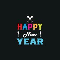 Happy New Year T-shirt. Happy New Year T-shirt Design. New year celebration t-shirt design for print. New year  editable vector. vector