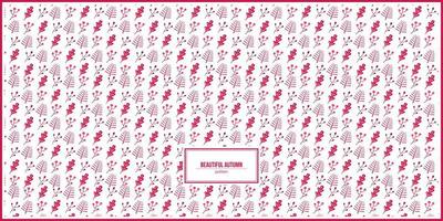 beautiful pink autumn flower and leaves pattern vector