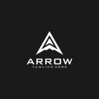 Arrow pointing to mountain logo outdoor clothing hunting gear logo design vector