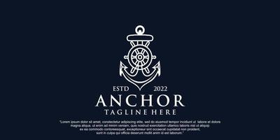 Simple anchor  logo design for boat ship navy nautical transport Premium Vector