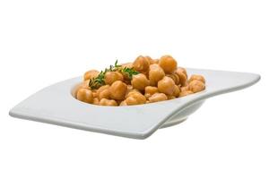 garbanzos en blanco foto