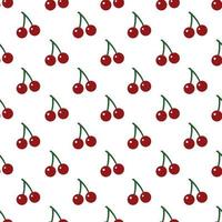 Cherry, seamless pattern, vector. Pattern from cherries on a white background. vector