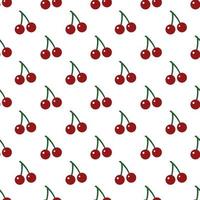 Cherry, seamless pattern, vector. Pattern from cherries on a white background. vector