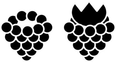 Raspberry, vector. Black raspberry icons on a white background. vector