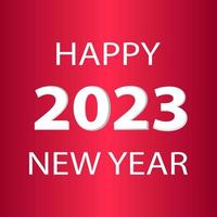 feliz año nuevo 2023, vectorial. postal feliz año nuevo 2023 sobre un fondo rojo. vector