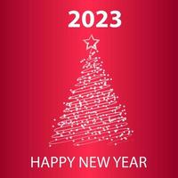 Happy new year 2023, vector. Postcard Happy New Year 2023 on a red background. vector