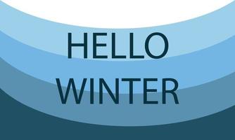 Lettering hello winter, vector. The inscription on a blue background. vector