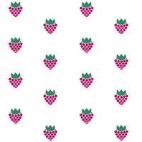 Raspberry, seamless pattern, vector. Pattern from raspberries on a white background. vector