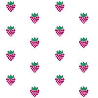 Raspberry, seamless pattern, vector. Pattern from raspberries on a white background. vector