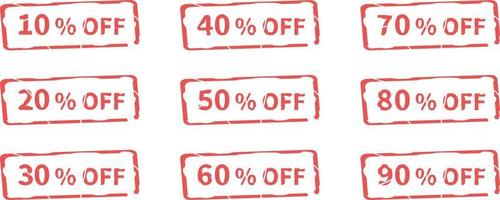 Discount stamp, vector. Stamp with red discounts, can be used on the store website. vector