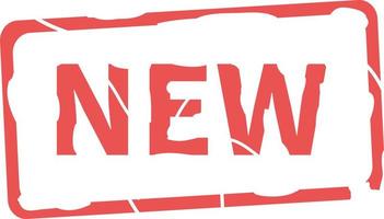 New stamp, vector. A stamp with the inscription new in red, can be used on the store's website. vector