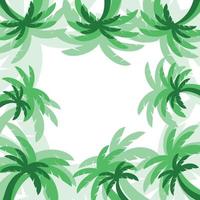 Palm frame, vector. Frame with green palm trees on a white background. vector