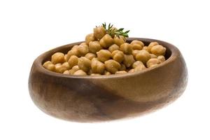 Chickpeas on white photo