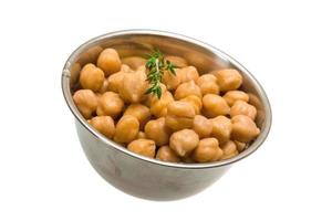 Chickpeas on white photo