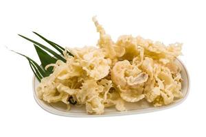 Prawn tempura on white photo