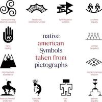 símbolos nativos americanos tomados de pictografías vector