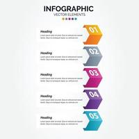 diseño de línea delgada de infografía vertical vectorial con iconos y 5 opciones o pasos. infografía vertical para el concepto de negocio. se puede utilizar para banner de presentaciones. diseño de flujo de trabajo vector