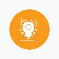 Bug. insect. spider. virus. App White Glyph Icon in Circle. Vector Button illustration